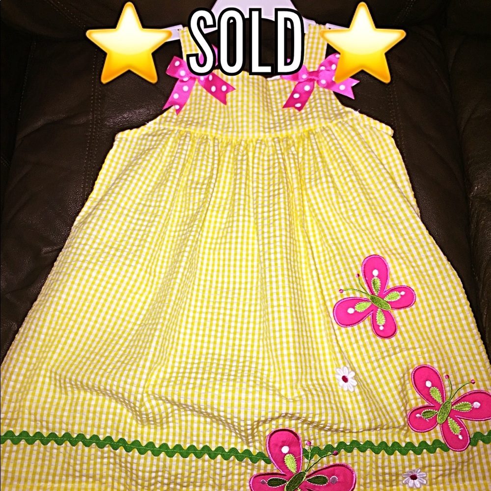 ⭐️SOLD⭐️Toddler Yellow & White Butterfly Sundress